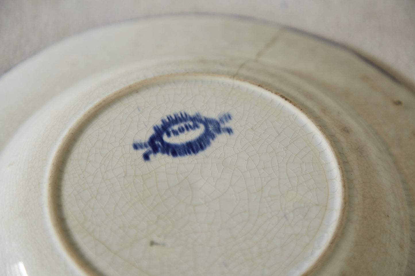 Creil and Montereau 'Flora' design soup plate